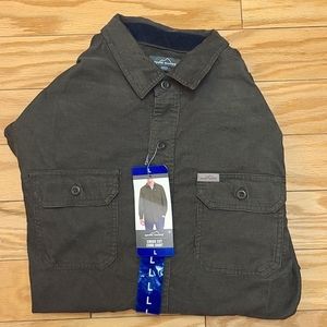 Eddie Bauer L Cross Cut Cord Shirt Green
